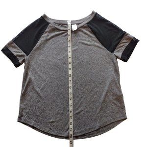 Divided H&M Women's Small T-shirt Gray with Black Mesh Sleeves